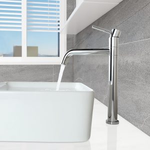 WOWOW Bathroom Faucet Single Handle Chrome High-Arc Sink Faucet Lead-free Stainless Steel 2320100C
