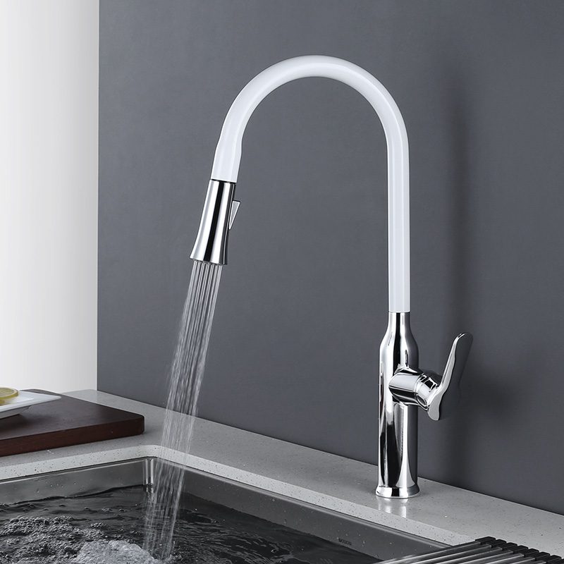 5 White Kitchen Faucet With Pullout Spray 4