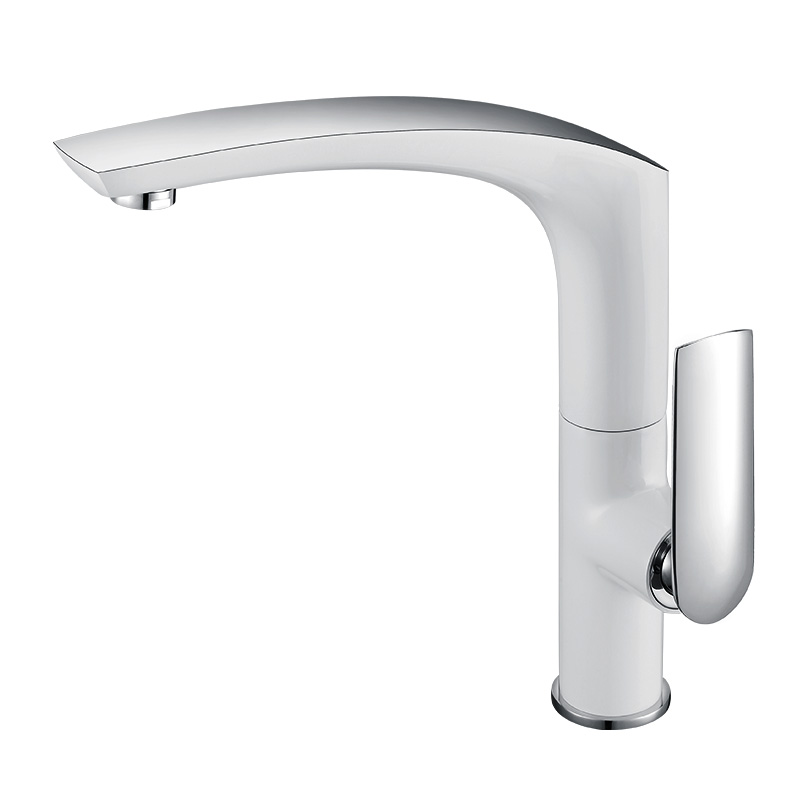 Kitchen Tap 90° Swivel White And Chrome