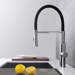 Kitchen Faucet Magnetic Docking Black Chrome