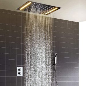 Led Rainshower Shower Set Thermostatic Ceiling Mounted Shower System