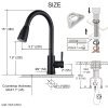 2310301B WOWOW Black Kitchen Faucet With Pull Out Sprayer 3