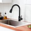 2310301B WOWOW Black Kitchen Faucet With Pull Out Sprayer 4