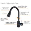 2310301B WOWOW Black Kitchen Faucet With Pull Out Sprayer 5
