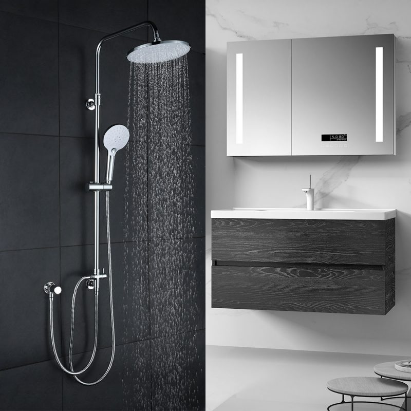 3 Arcora Thermostatic Shower System Chrome With Rainfall Shower 2 1