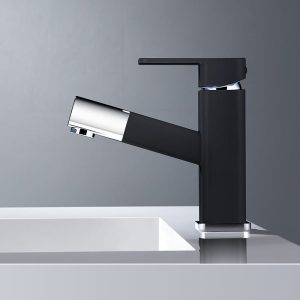 Face Basin Taps Black With Pull Down
