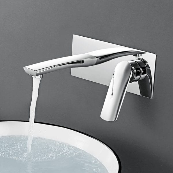 40 3Single Handle Wall Mount Bathroom Faucet Chrome