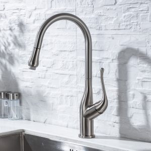 Pull Down Kitchen Faucet with Sprayer Stainless Steel Brushed Nickel