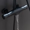 Thermostatic Shower Fixture Wall Mount Matte Black Stainless Steel 3 Function with Hand Sprayer 5