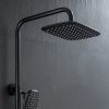 Thermostatic Shower Fixture Wall Mount Matte Black Stainless Steel 3 Function with Hand Sprayer 7