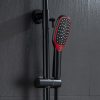 Thermostatic Shower System Rain Shower Head With Handheld Sets Black And Red 1