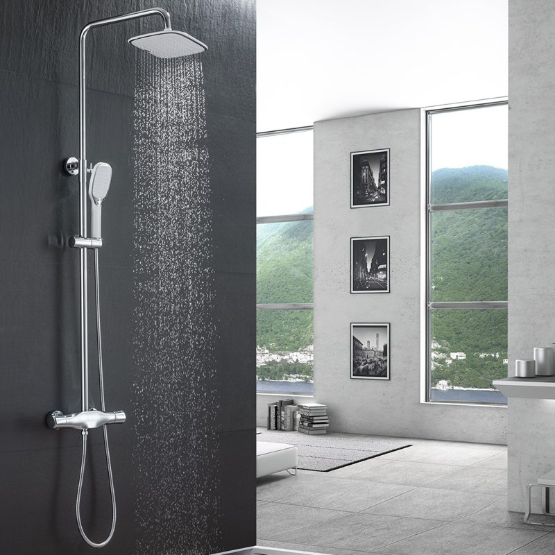 Thermostatic Shower Systems with Rain Shower and Adjustable Handheld Shower 3