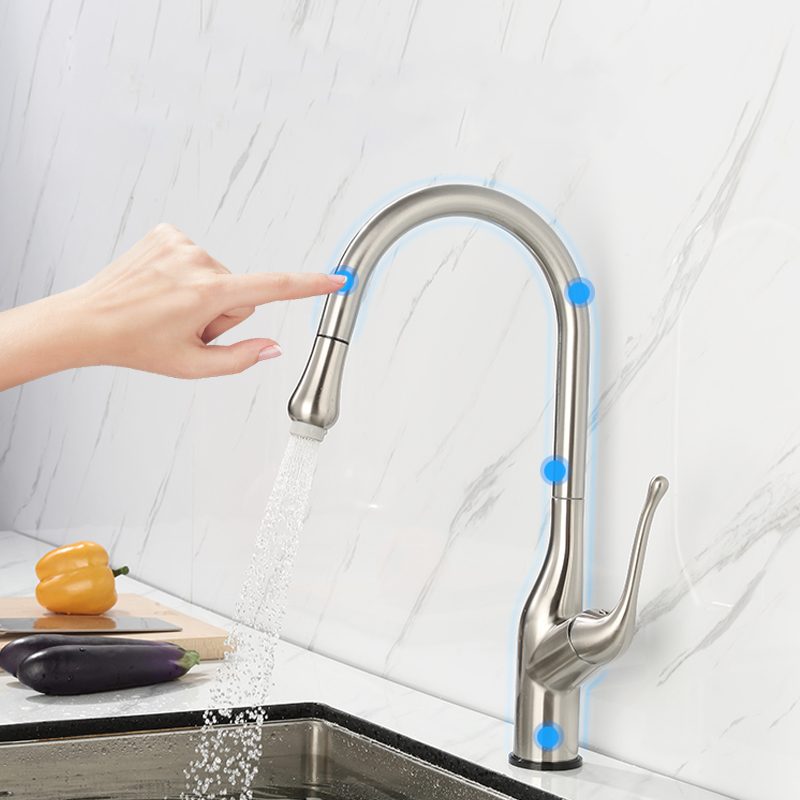 Touchless Kitchen Faucet Brushed Nickel Kitchen Faucet with Pull Down Sprayer Motion Sensor Sink Faucet 1