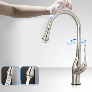 Touchless Kitchen Faucet Brushed Nickel Kitchen Faucet with Pull Down Sprayer Motion Sensor Sink Faucet