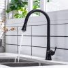 Vintage High Arc Single Hole Black Kitchen Sinks Faucet with Pull Down Sprayer 1