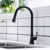 Vintage High Arc Single Hole Black Kitchen Sinks Faucet with Pull Down Sprayer 2